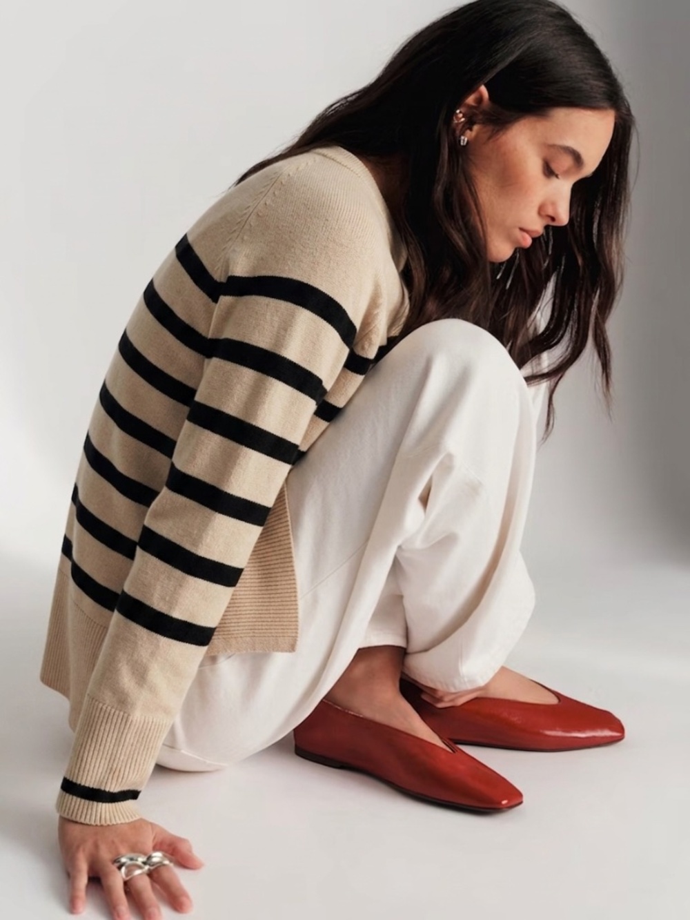 🌿 NWT Sustainable Luxe: Noisy May LENZING™ ECOVERO™ Striped Boxy Knit Sweater